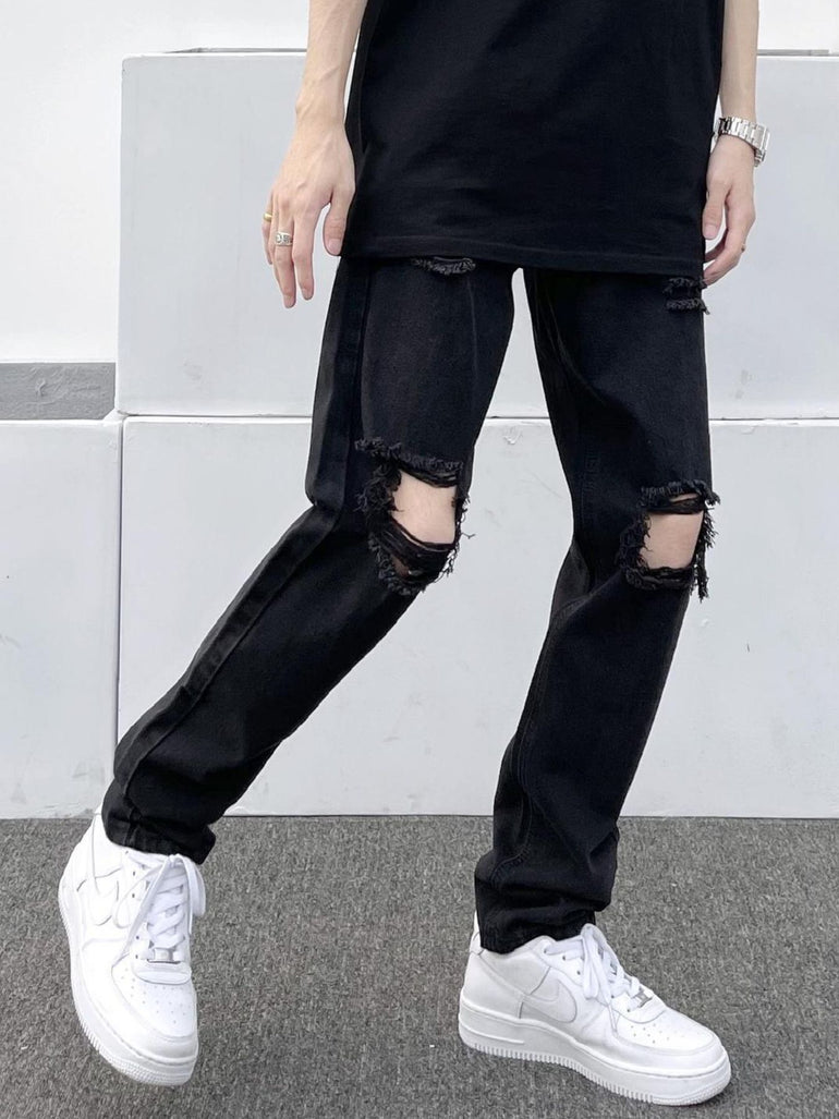 Barevici Atlas distressed slim jeans men’s plus size casual denim