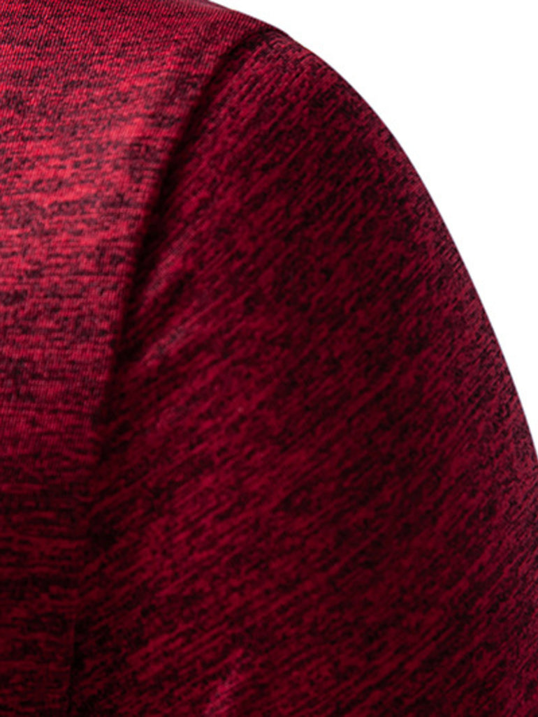Barevici Nova slim tee men’s minimalist short sleeve t shirt burgandy close up shoulder