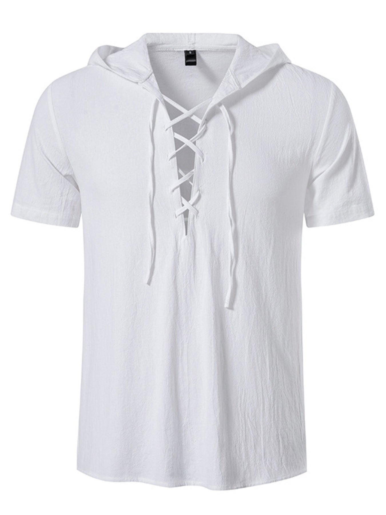 Barevici Terra lace up hooded top men’s minimalist casual pullover hoodie white