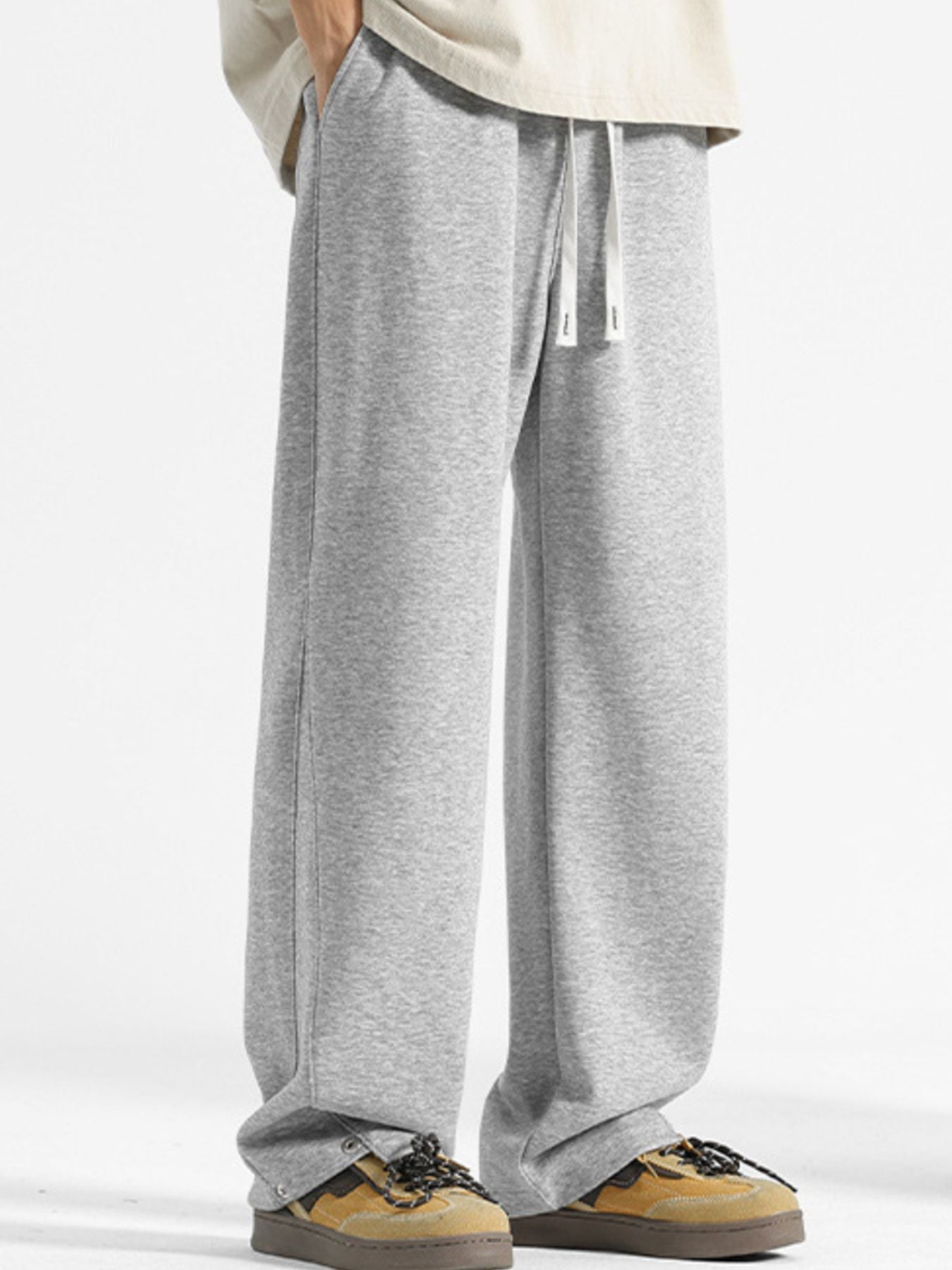 Barevici Vista drawstring pants men’s plus size relaxed casual trousers grey
