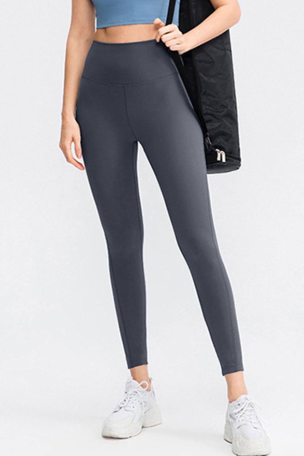 Barevici Stride wideband pants women’s slim fit high waist long sports tights in dark gray