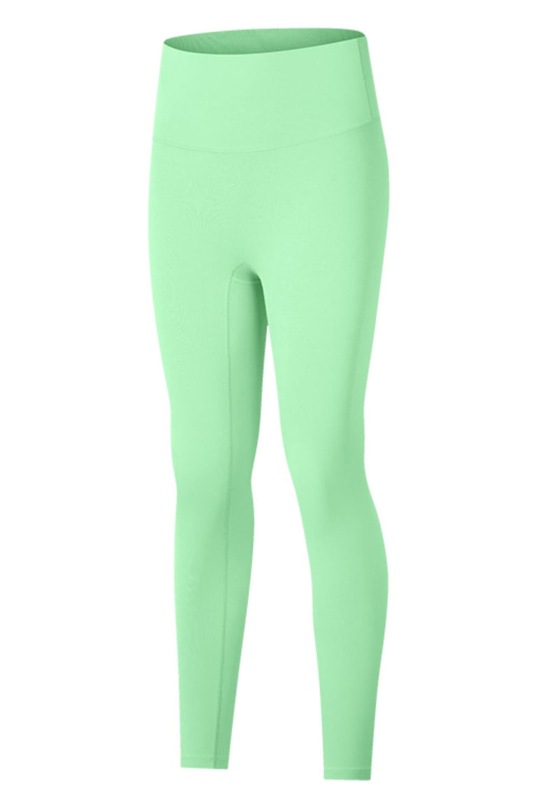 Barevici Millennia wideband yoga leggings women’s high rise sculpting tights in Gum Leaf.