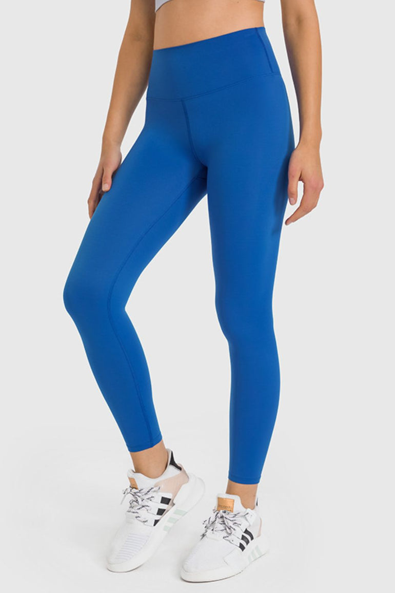 Barevici Millennia high waist yoga leggings women’s ankle length sculpting active tights in Peacock Blue.