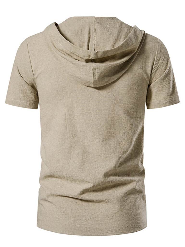 Barevici Terra lace up hooded top men’s minimalist casual pullover hoodie back view