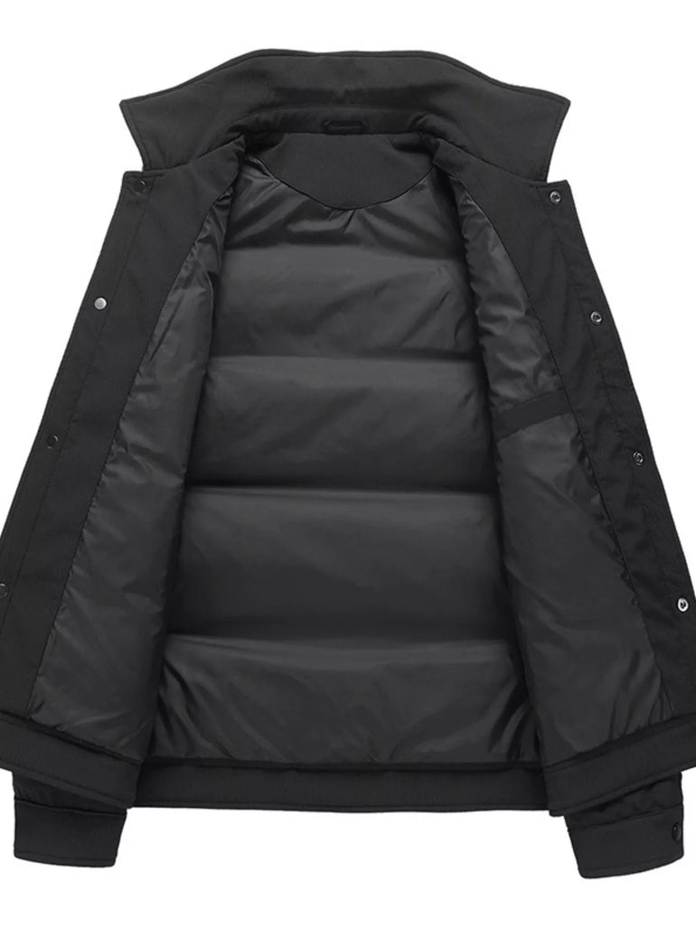 Barevici Oslo snap down puffer jacket men’s minimalist plus size winter coat


