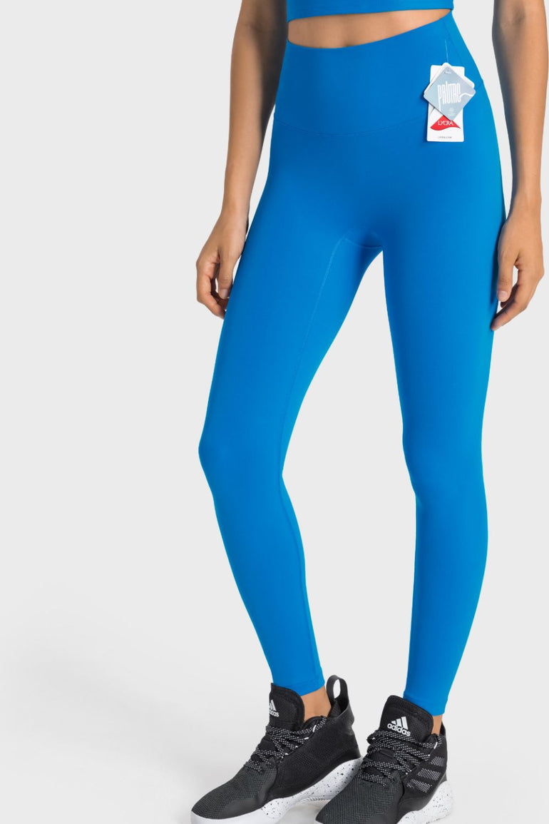 Barevici Millennia wideband yoga leggings women’s high rise sculpting tights in blue.