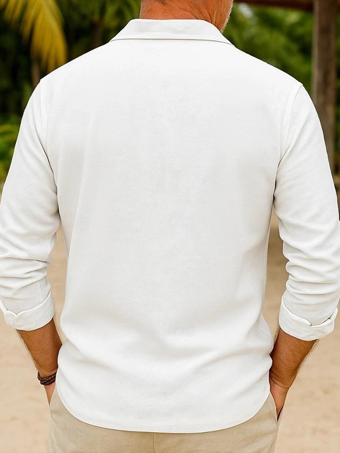 Barevici Soho long sleeve shirt men’s plus size casual button up top back view