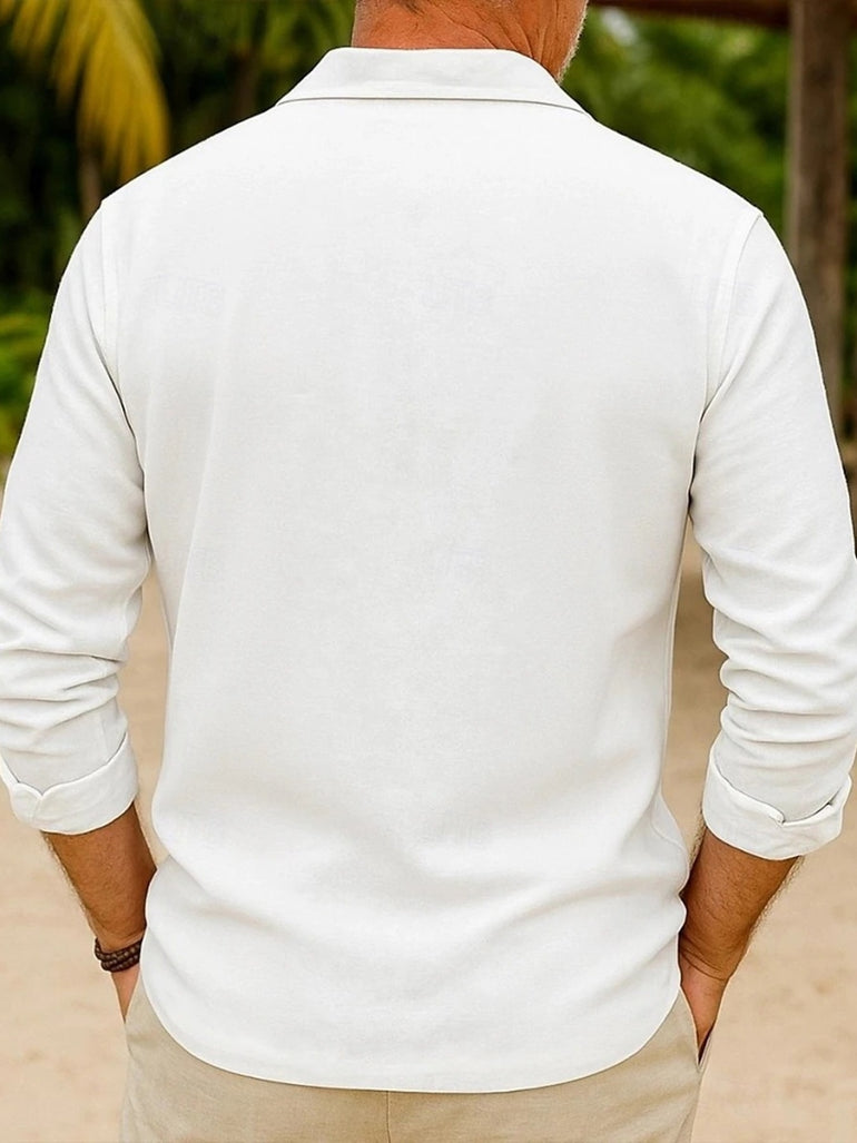 Barevici Soho long sleeve shirt men’s plus size casual button up top back view