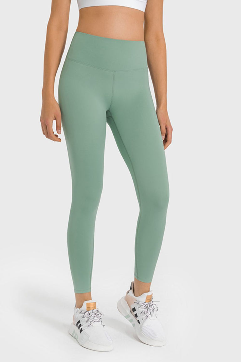 Barevici Millennia high waist yoga leggings women’s ankle length sculpting active tights in gum Leaf.