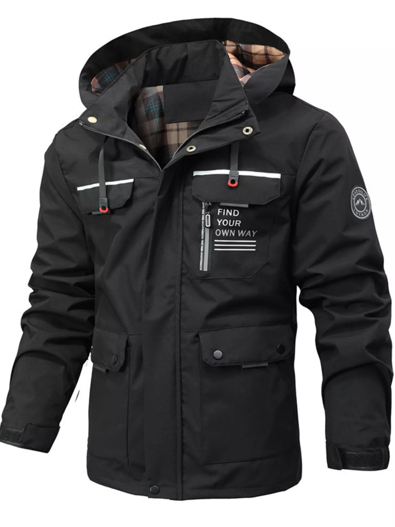 Barevici Alpine snap down puffer jacket men’s minimalist plus size winter coat black