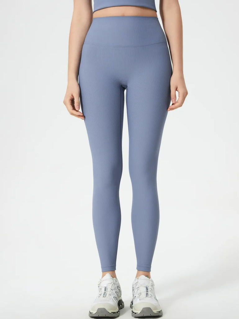 Barevici Millennia high waist leggings women’s sculpting minimalist active tights, light blue front view