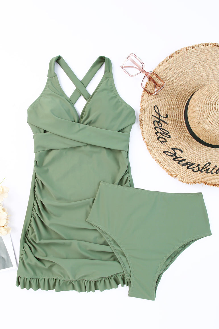 Barevici tie back sleeveless swim dress set women's minimalist two piece swimwear product